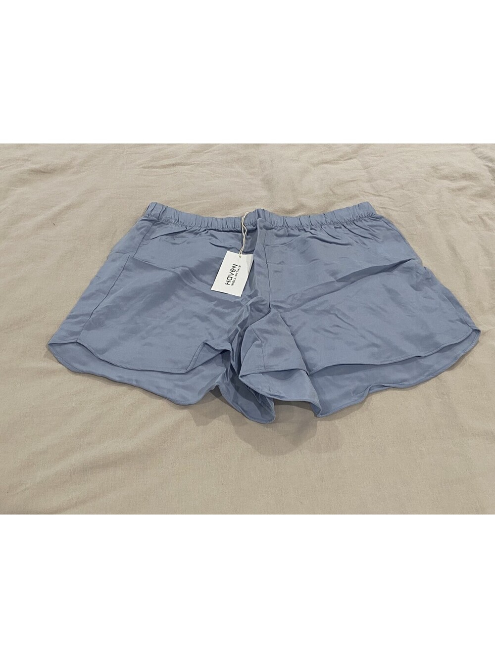 Haven Well Within SILK Shorts Womens Medium Blue Luxury Stretch Lounge Bottoms